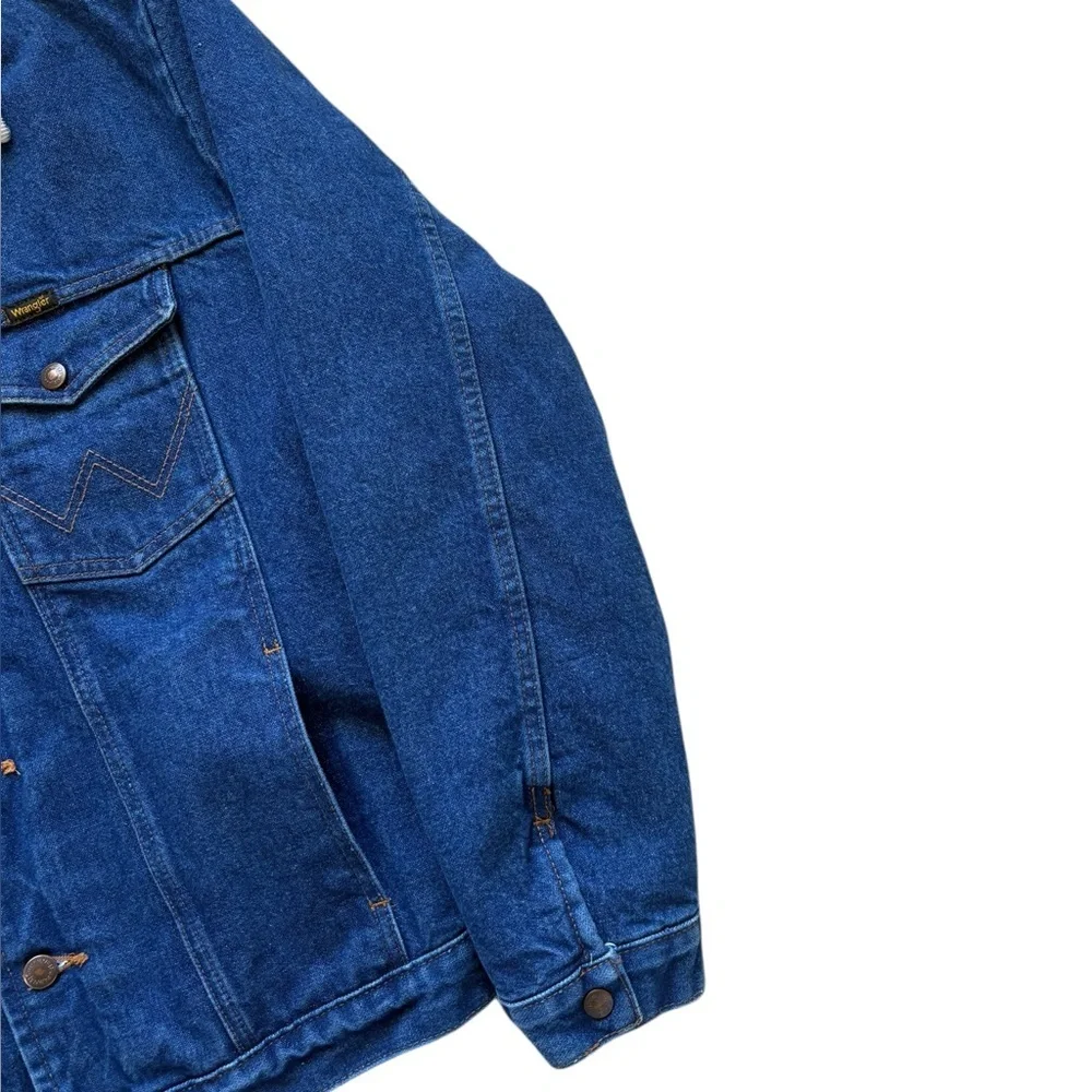 Wrangler Blanket Lined Corduroy Collar Denim Jacket Size 48 / XL - Picture 5 of 8